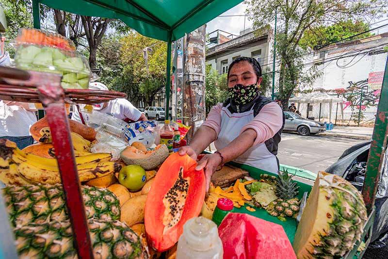 Maribel Sánchez Garcia, vendeuse de fruits à La Roma.