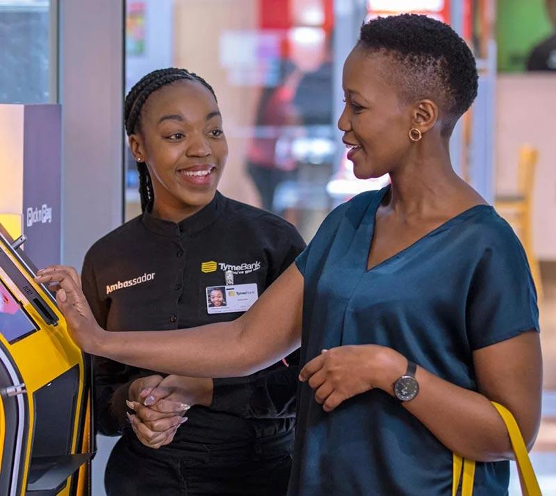 A TymeBank kiosk at a store in South Africa.