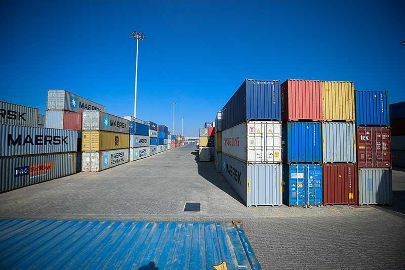 Cargoes waiting to be handled at Modjo Dry Port, the largest dry port in Ethiopia, located about 70 km south of capital Addis Ababa