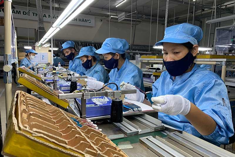 Workers for Hanel PT Limited Company at its factory in Bac Ninh province.