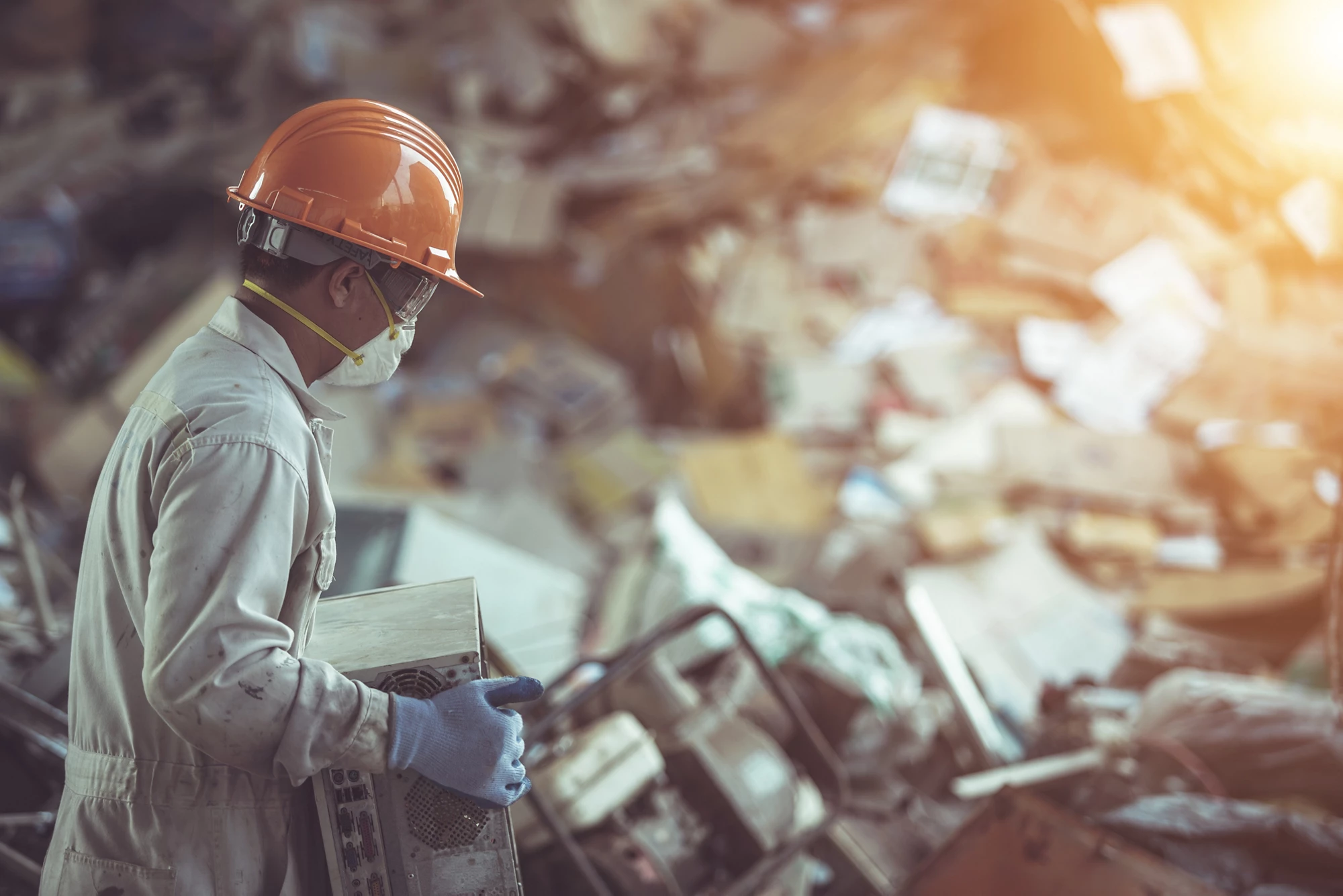 Electronic waste management of worker in the uniform